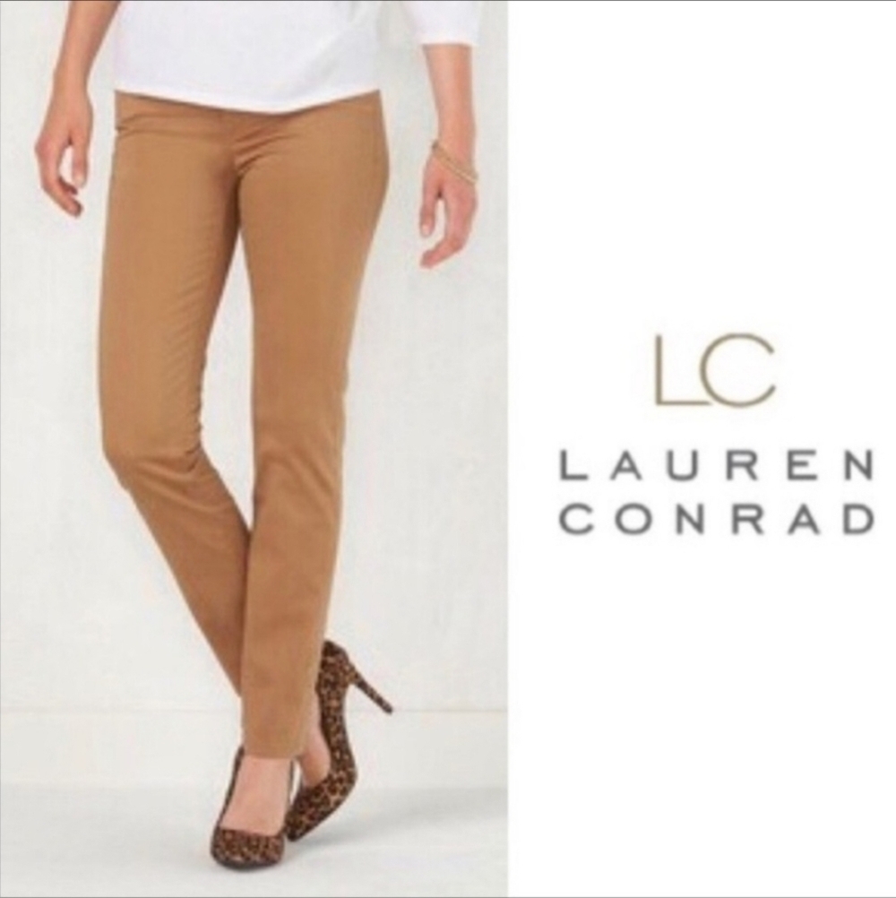 LC Lauren Conrad Chestnut Brown Skinny Jeans Chino Pants Women's 2 Neutral EUC